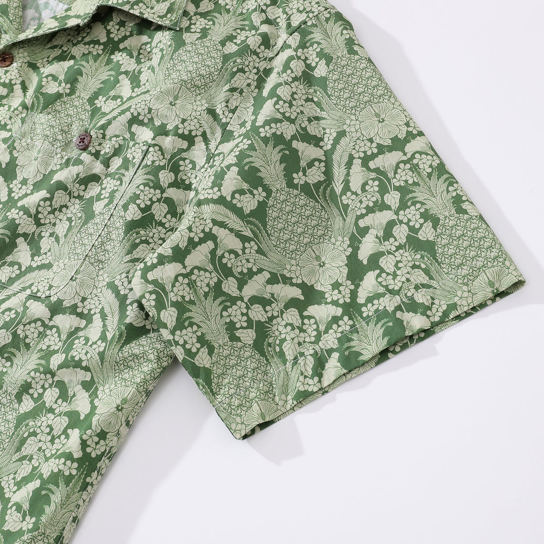 Tropical Print Men's Camp Collar Shirt 100% Cotton Aloha