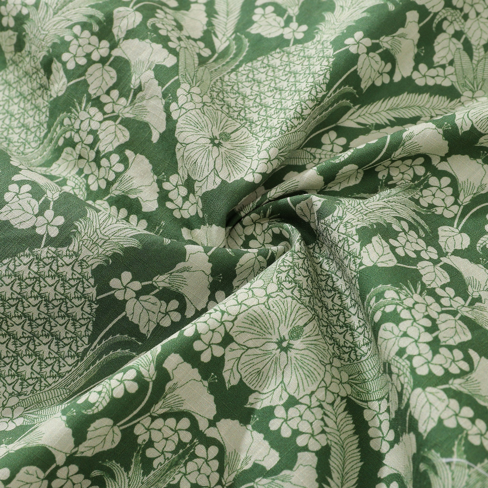 Tropical Print Men's Camp Collar Shirt 100% Cotton Aloha