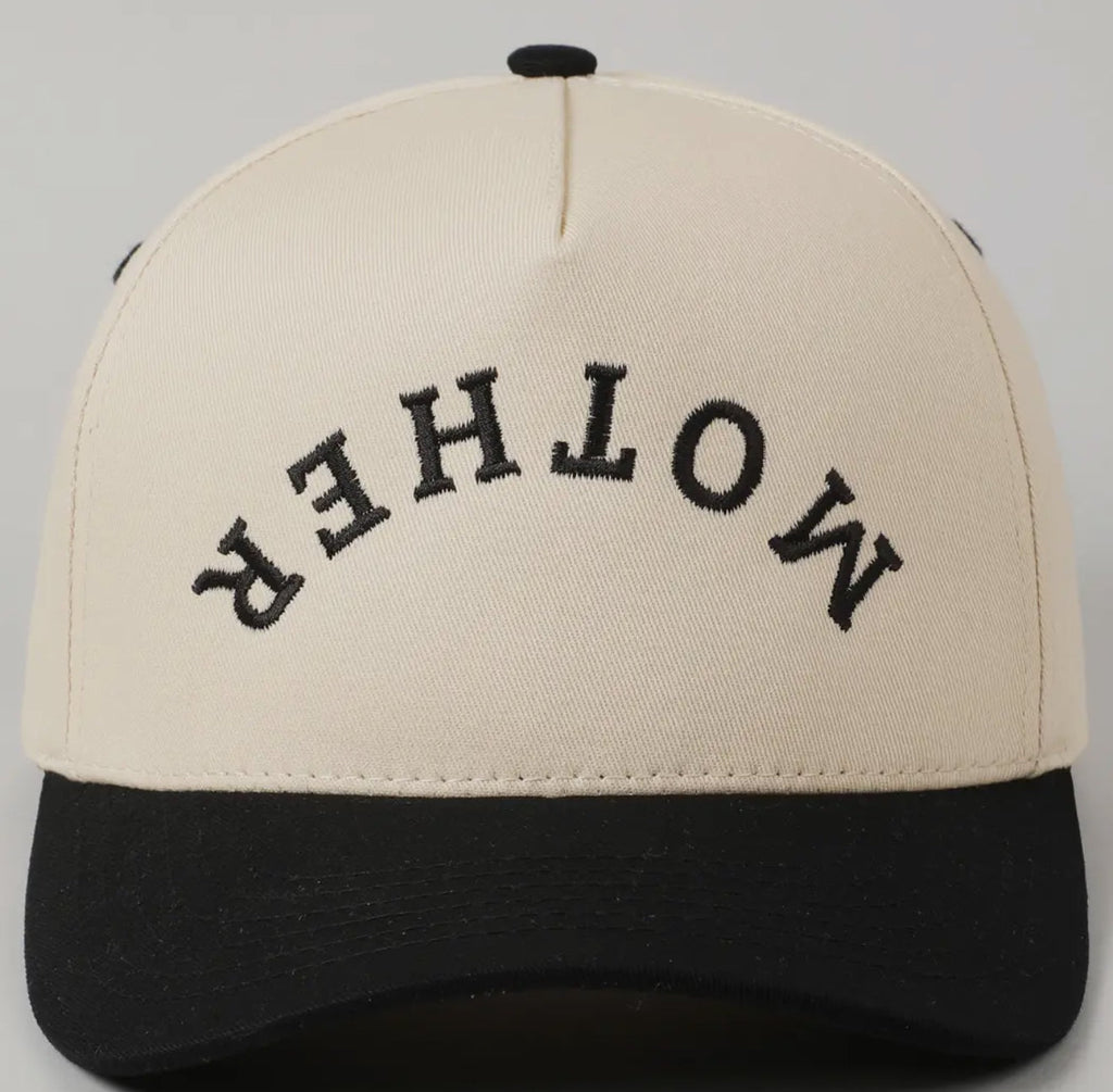 Mother Upside Down Lettering Embroidered 5-Panel Trucker Hat