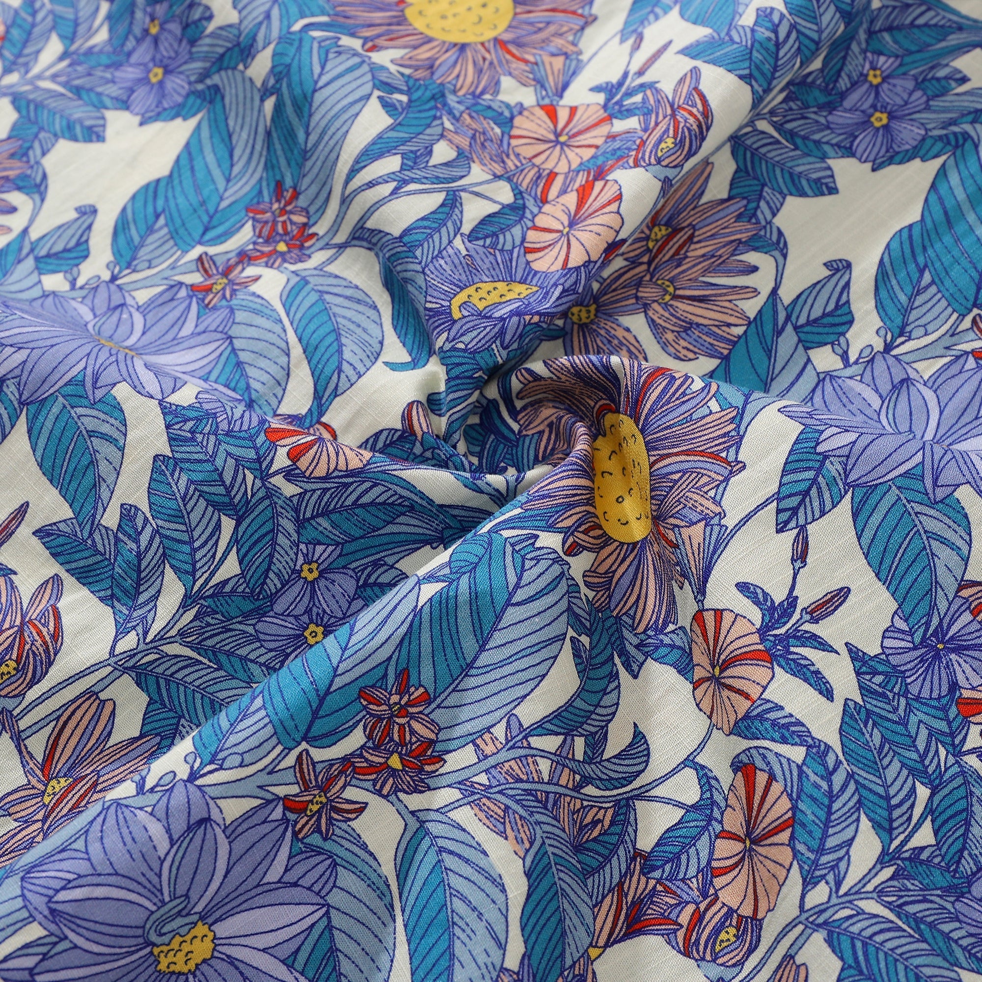 Men's Flower Sea Floral Print Casual Cotton Aloha Shirt