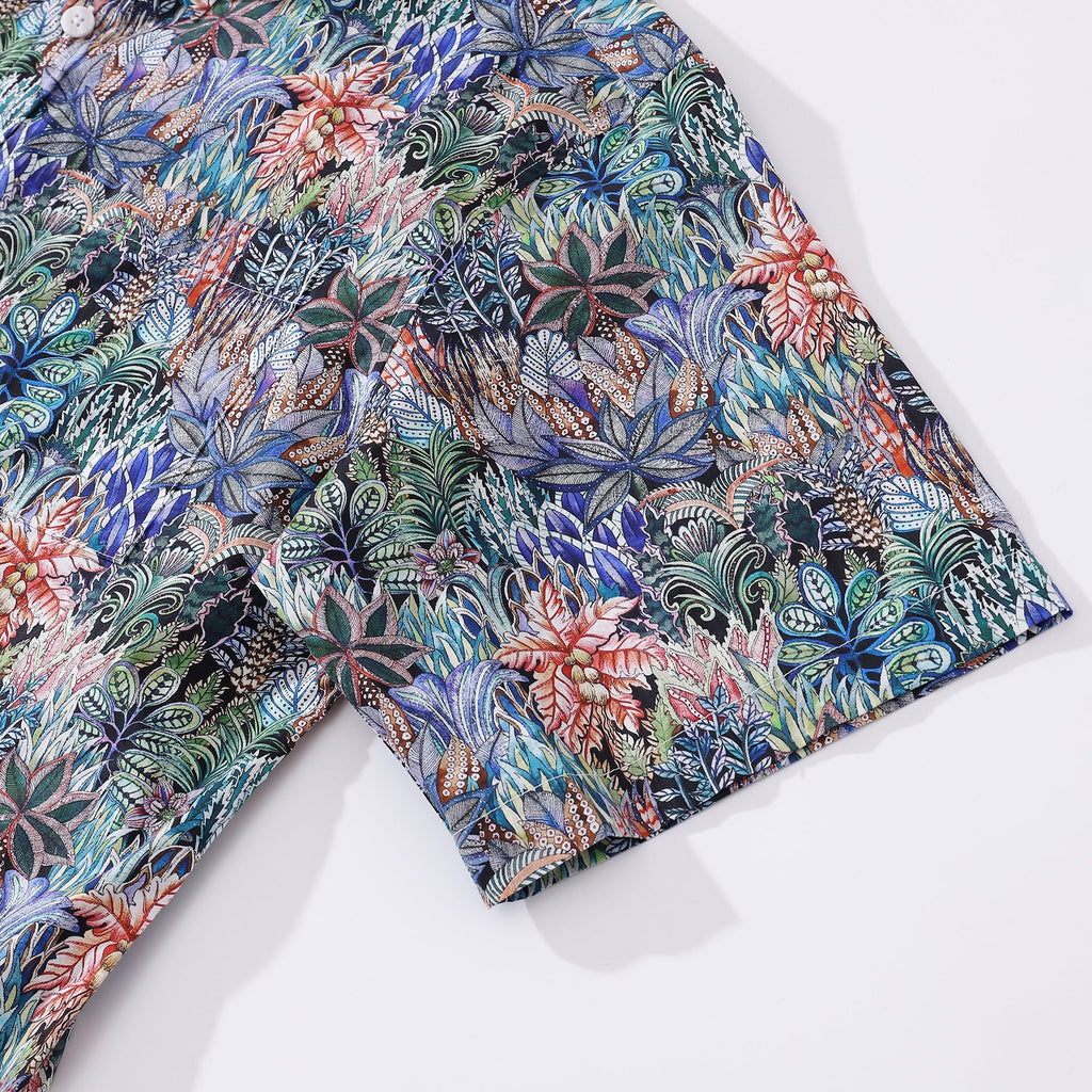 Men's Mysteries of the Jungle Print Cotton Hawaiian Shirt