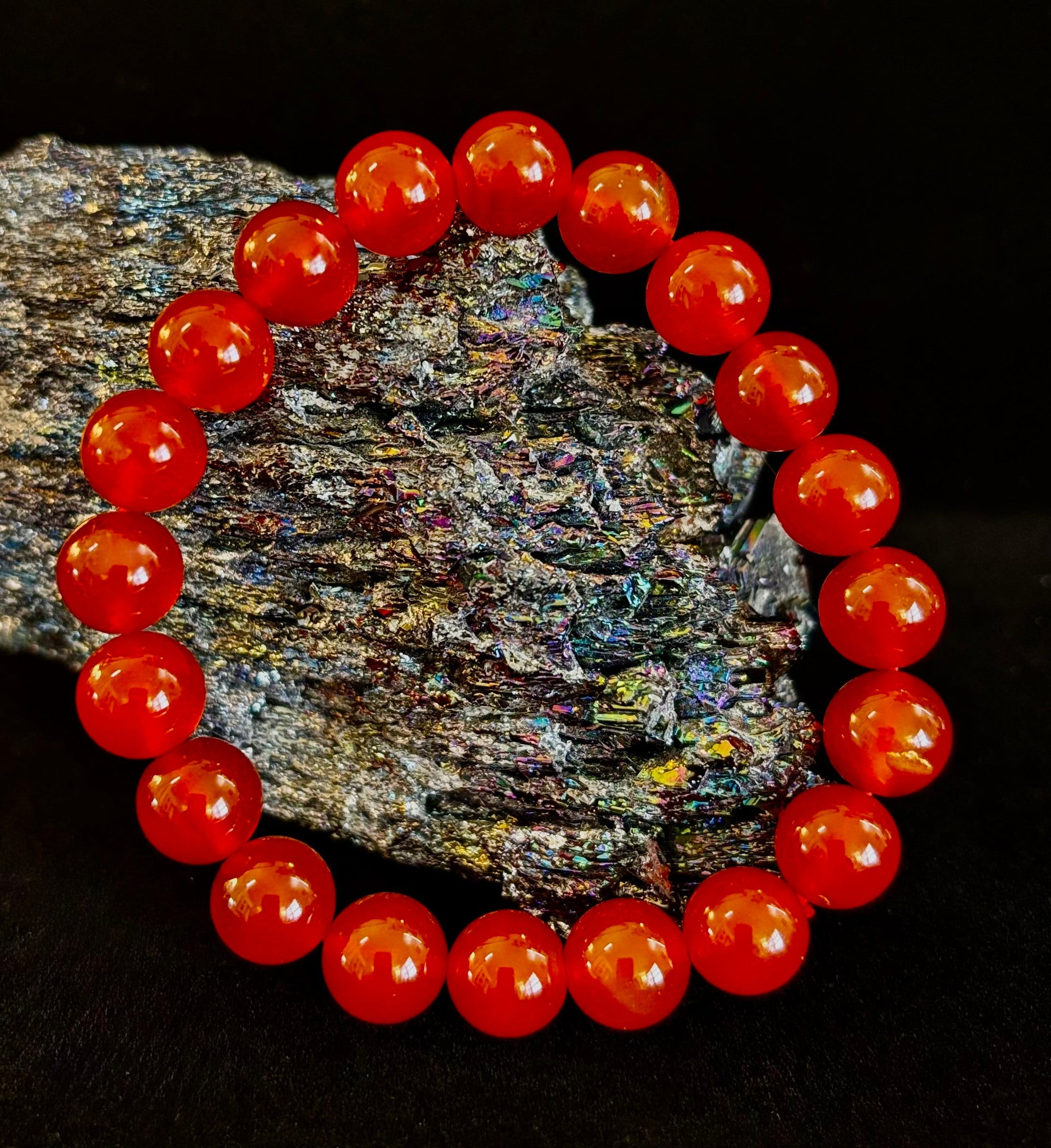 Red Onyx Bracelet – Grounding & Strength Natural Stone Beads
