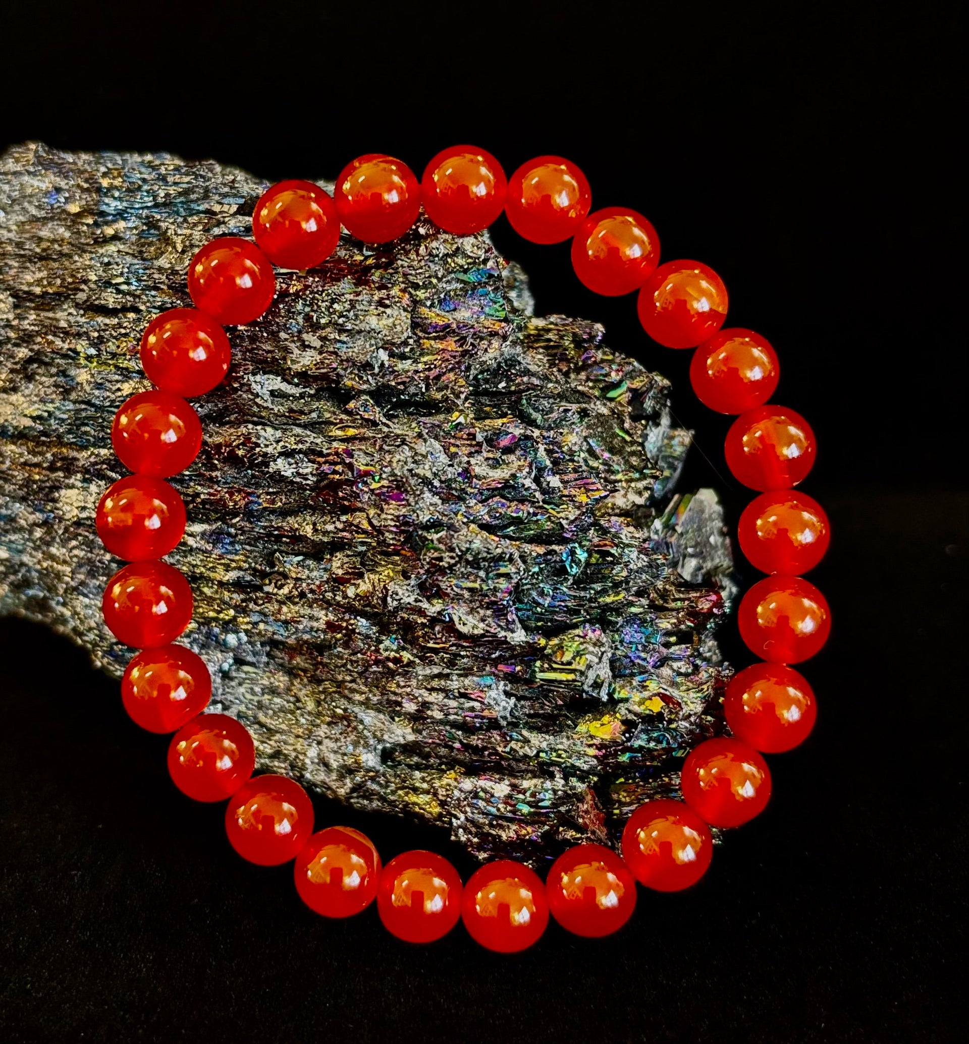 Red Onyx Bracelet – Grounding & Strength Natural Stone Beads