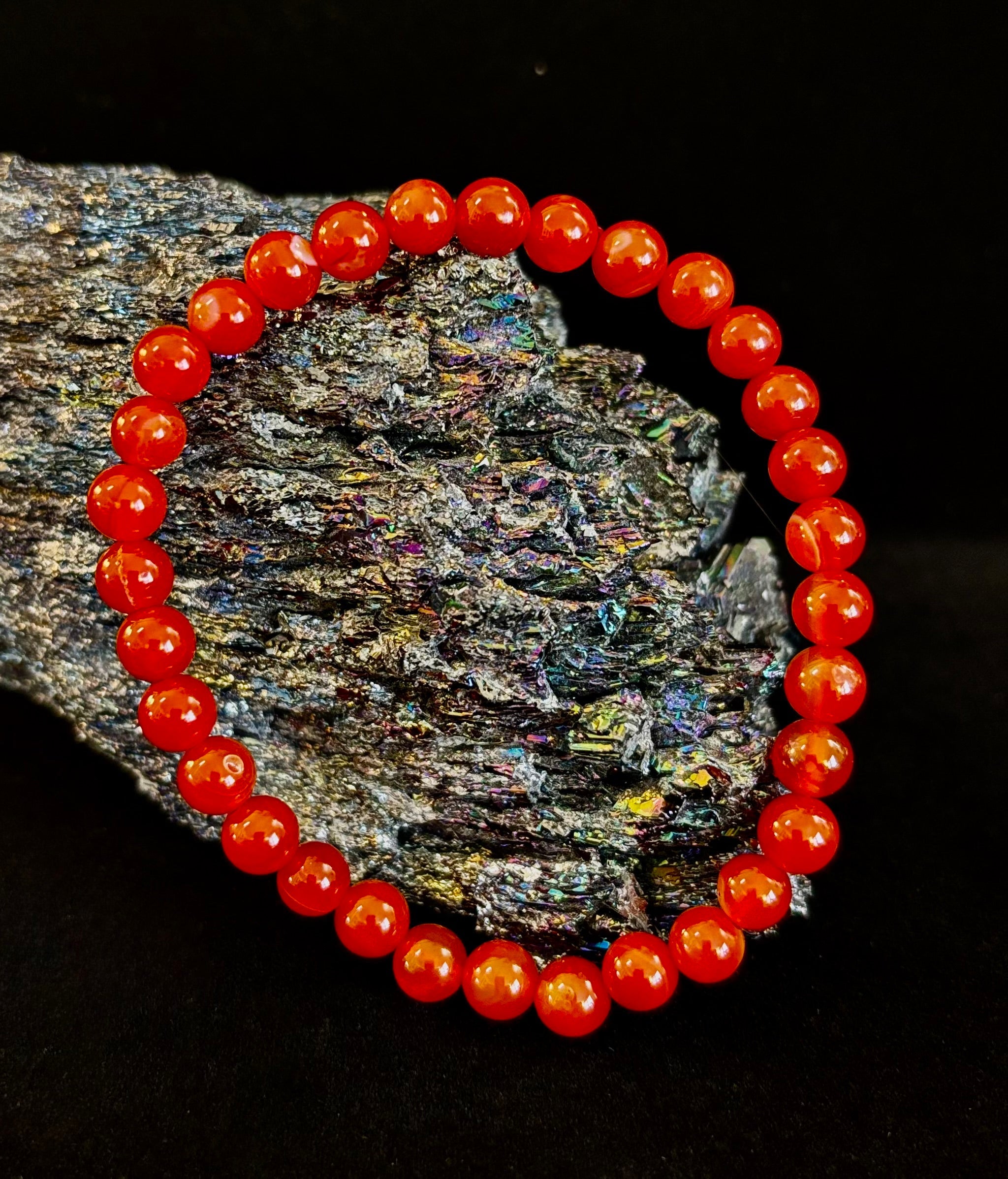 Red Onyx Bracelet – Grounding & Strength Natural Stone Beads