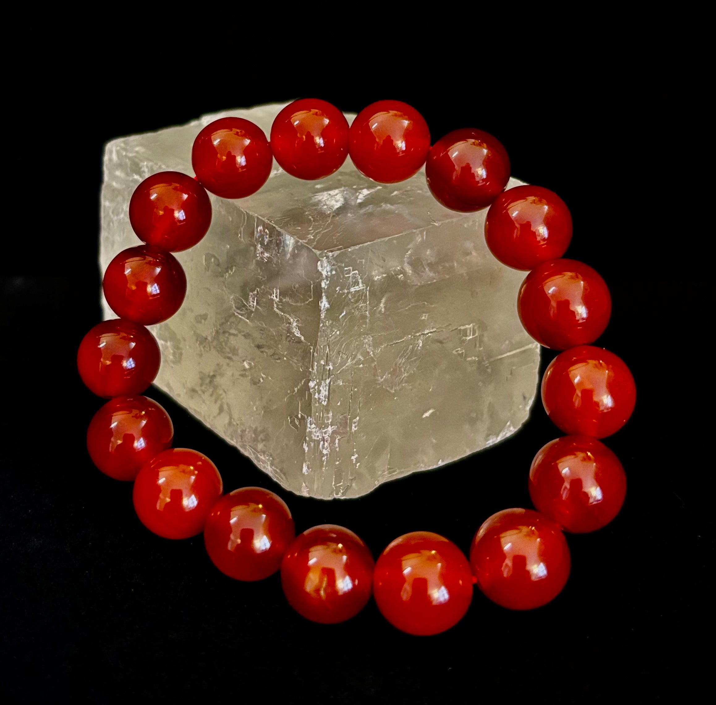 Red Onyx Bracelet – Grounding & Strength Natural Stone Beads