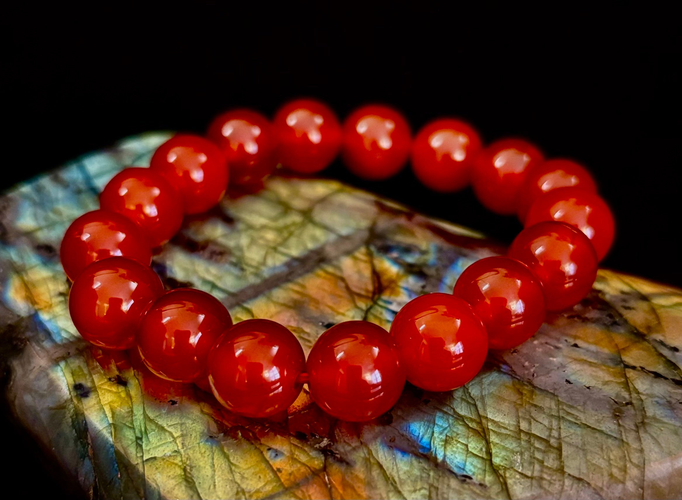 Red Onyx Bracelet – Grounding & Strength Natural Stone Beads