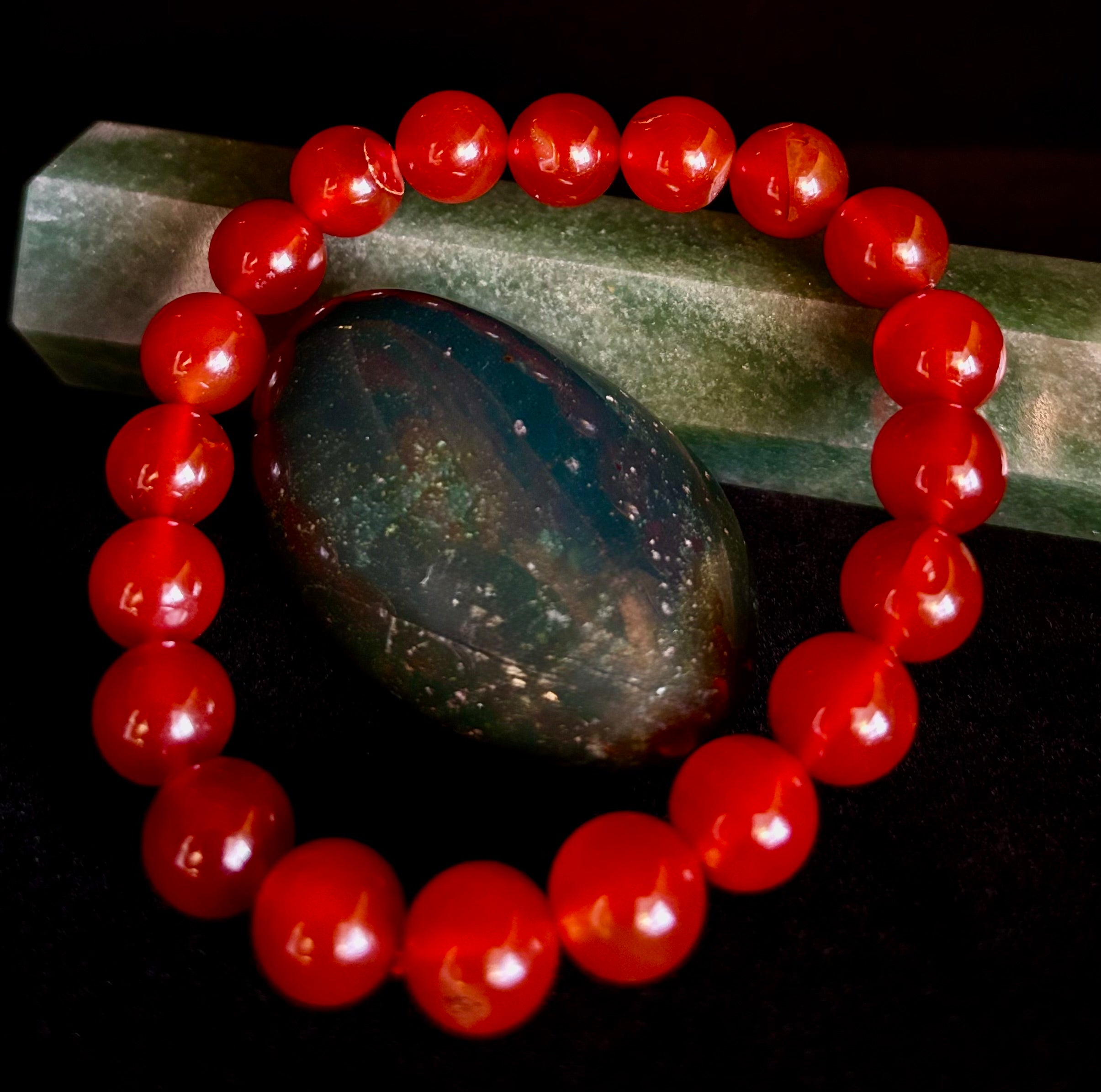 Red Onyx Bracelet – Grounding & Strength Natural Stone Beads