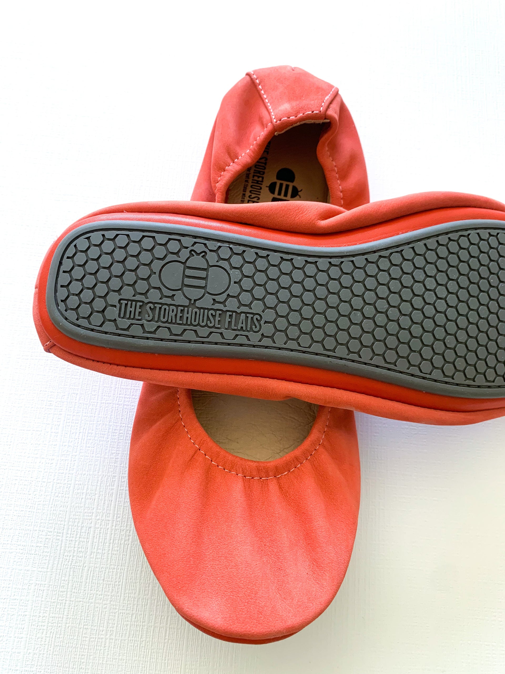 Women's Coral Nubuck Suede Ballet Flats Comfortable Slip-On Shoes - Image 3