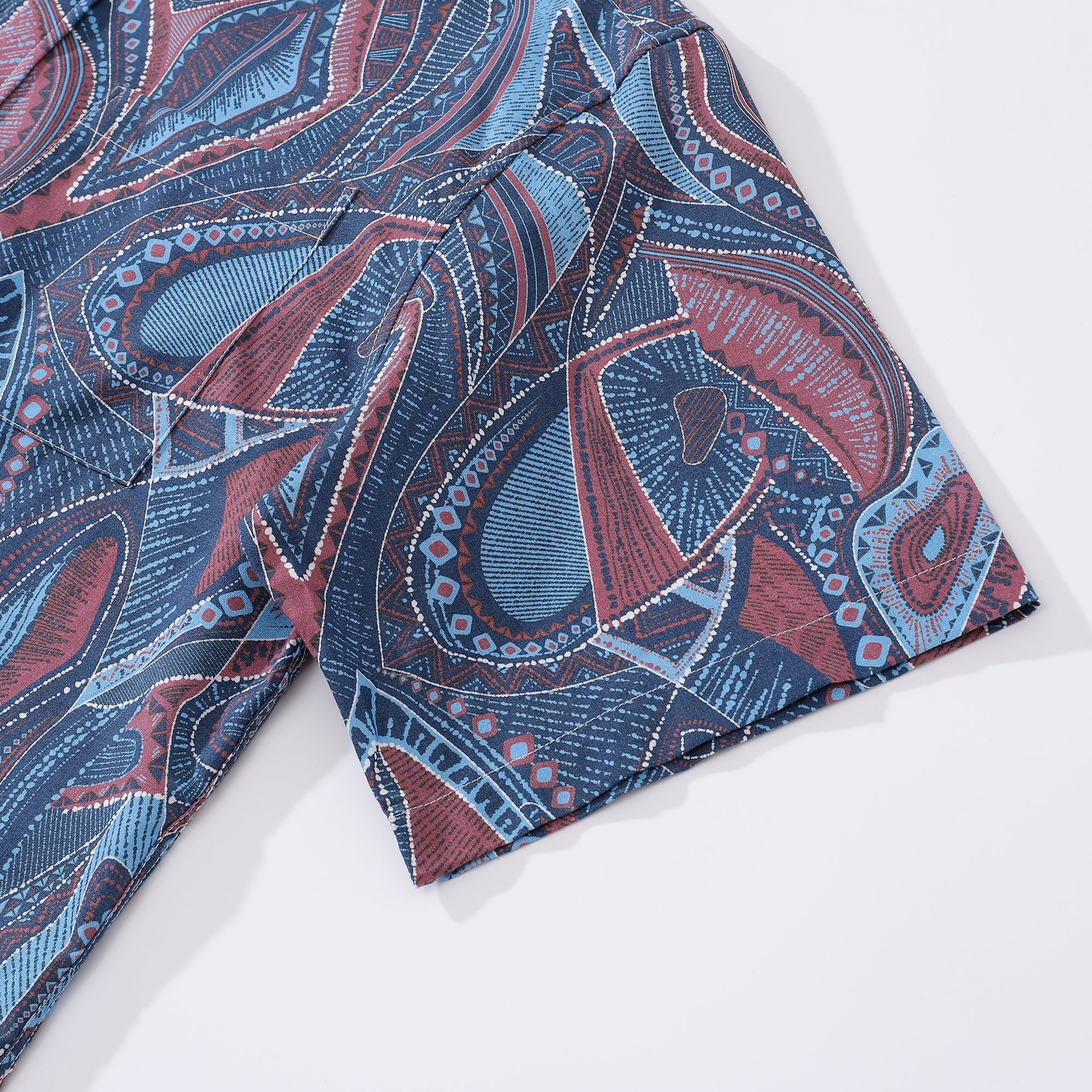 Vintage 1970s Abstract City Print Short Sleeve Hawaiian Shirt