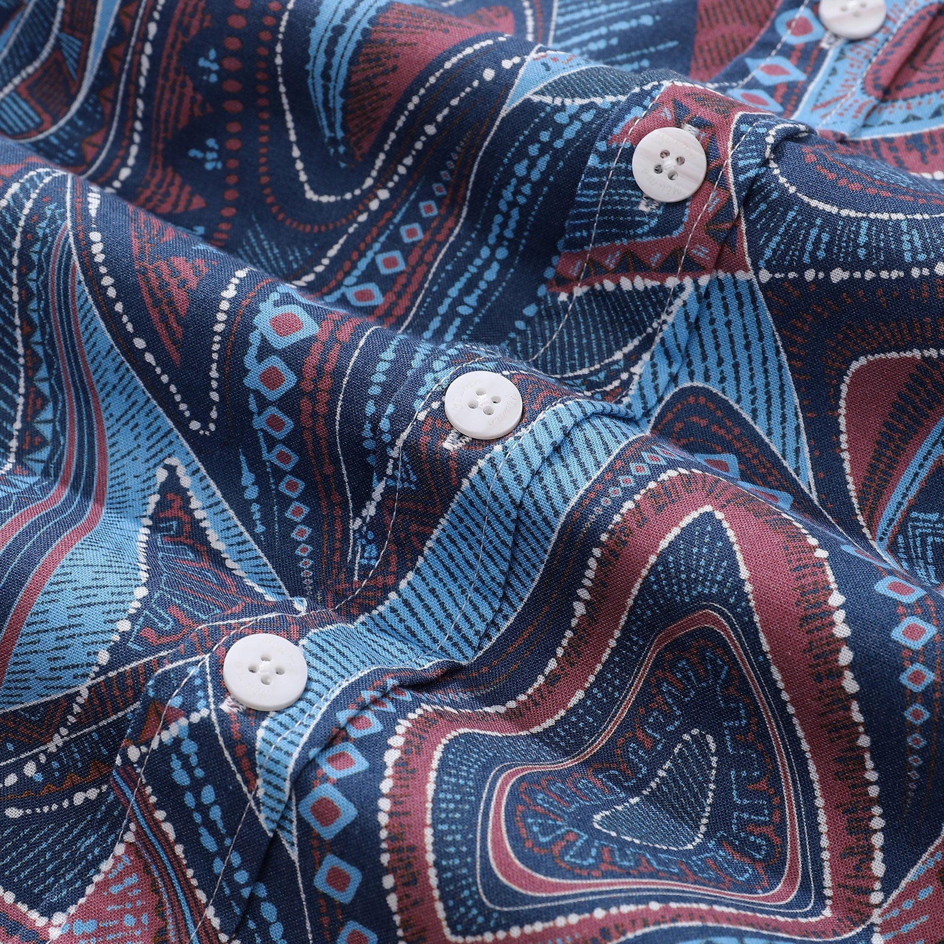 Vintage 1970s Abstract City Print Short Sleeve Hawaiian Shirt