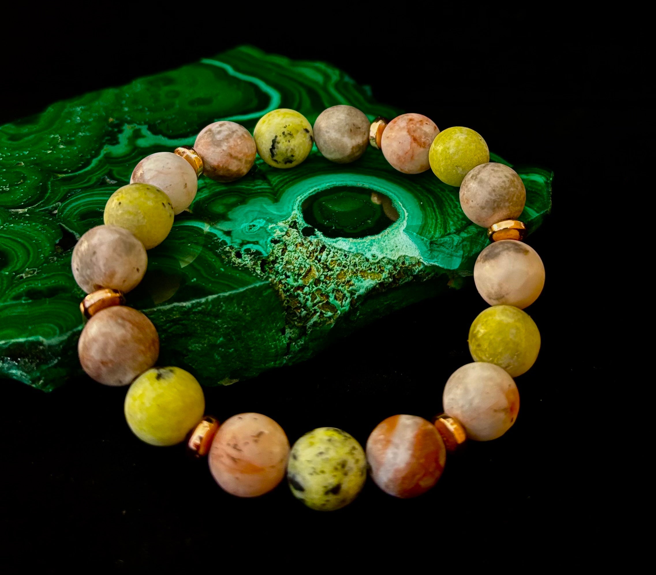 Reiki-Infused Earth Harmony Jasper Bracelet – 10mm Grounding & Balance Beads (Medium Wrists)