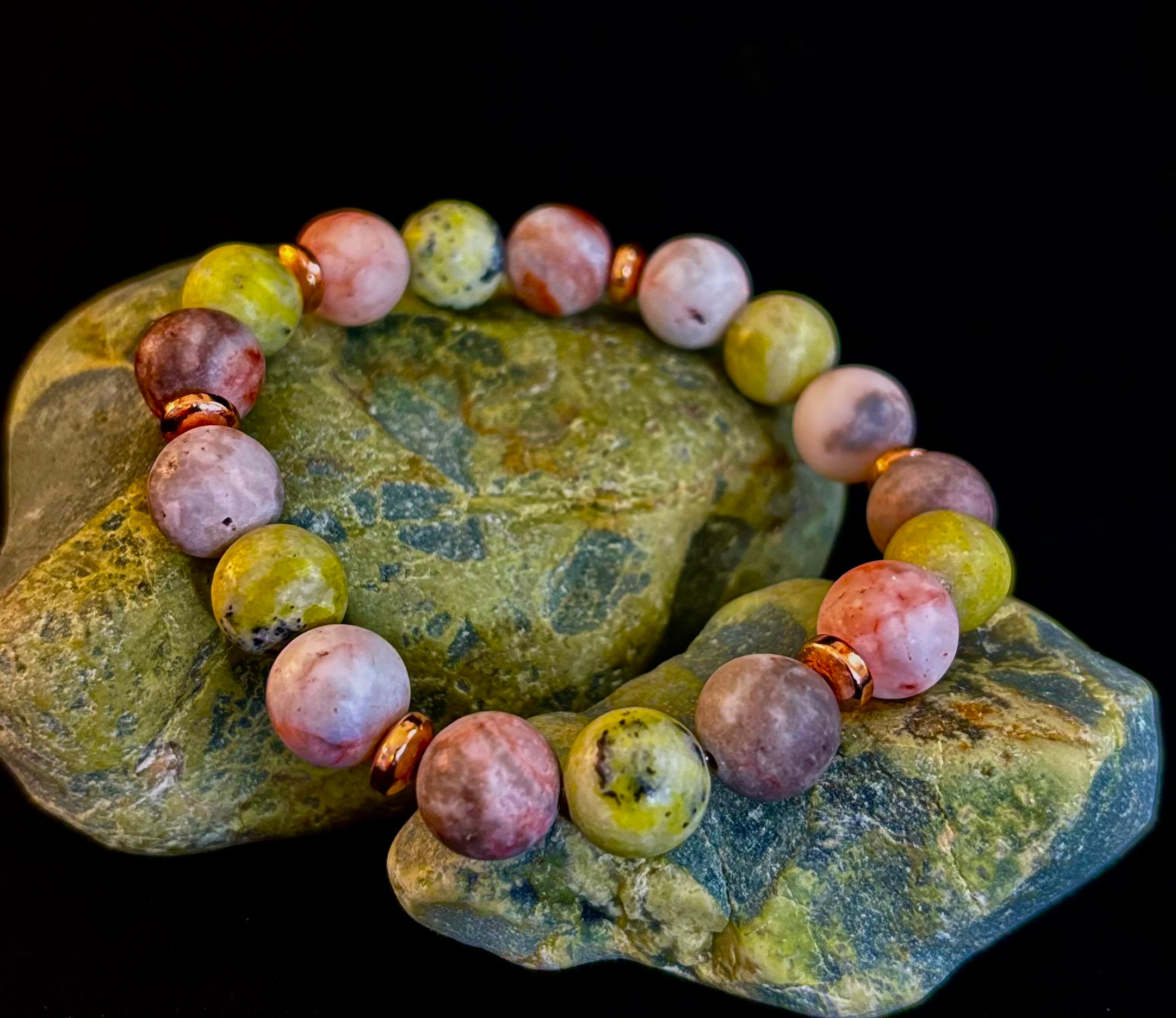 Reiki-Infused Earth Harmony Jasper Bracelet – 10mm Grounding & Balance Beads (Medium Wrists)