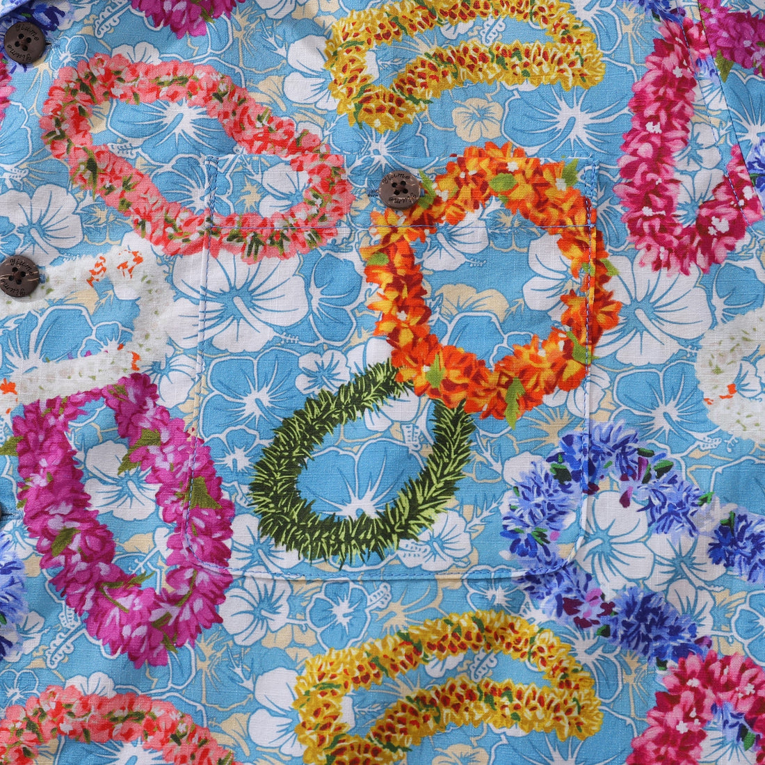 Men's Floral Wreath Cotton Camp Collar Hawaiian Shirt