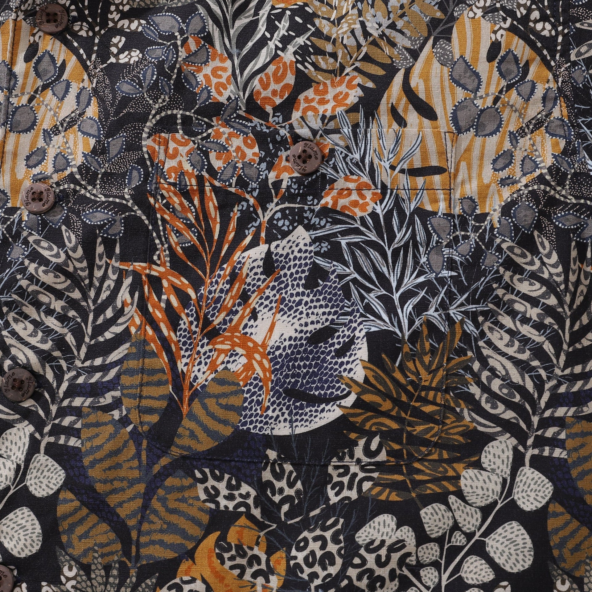 Animal Print Tropical Hawaiian Shirt, Cotton Camp Collar