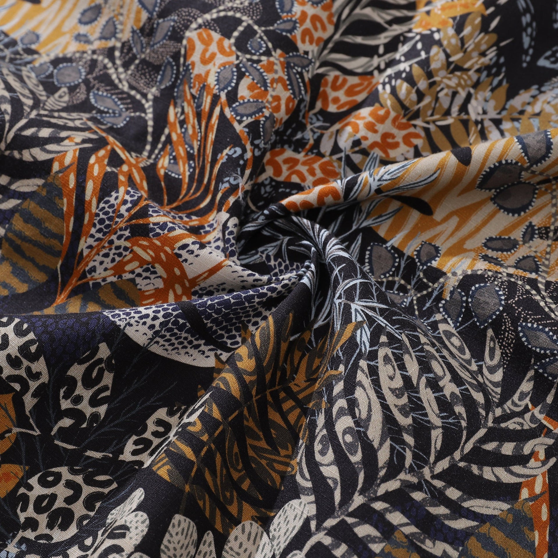 Animal Print Tropical Hawaiian Shirt, Cotton Camp Collar
