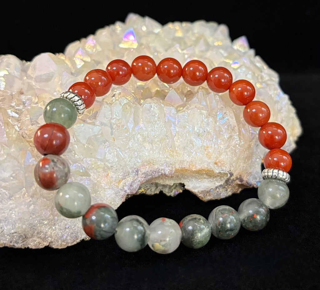 Health & Wellness Intention Bracelet – Reiki-Infused Carnelian & African Bloodstone