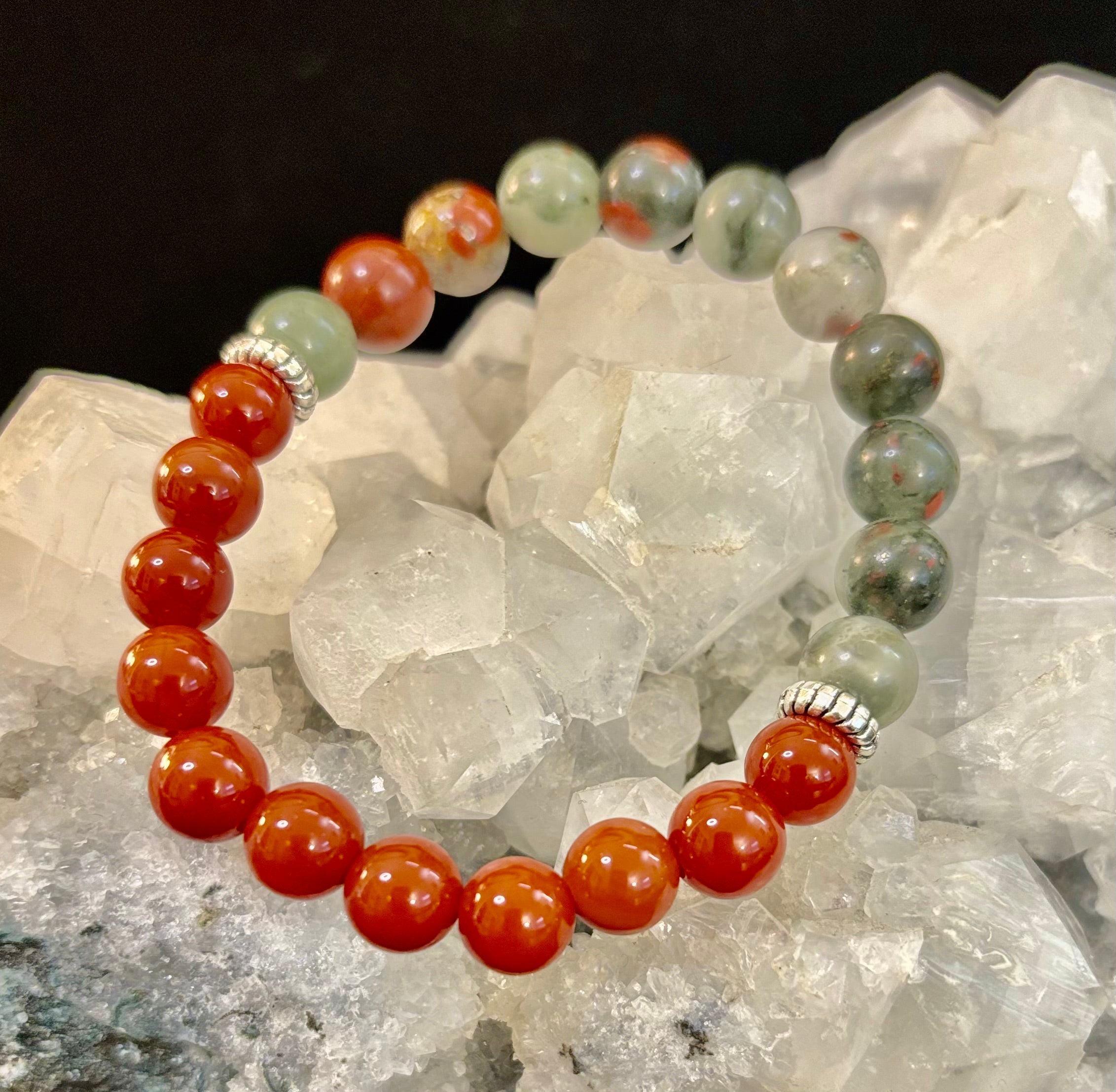Health & Wellness Intention Bracelet – Reiki-Infused Carnelian & African Bloodstone