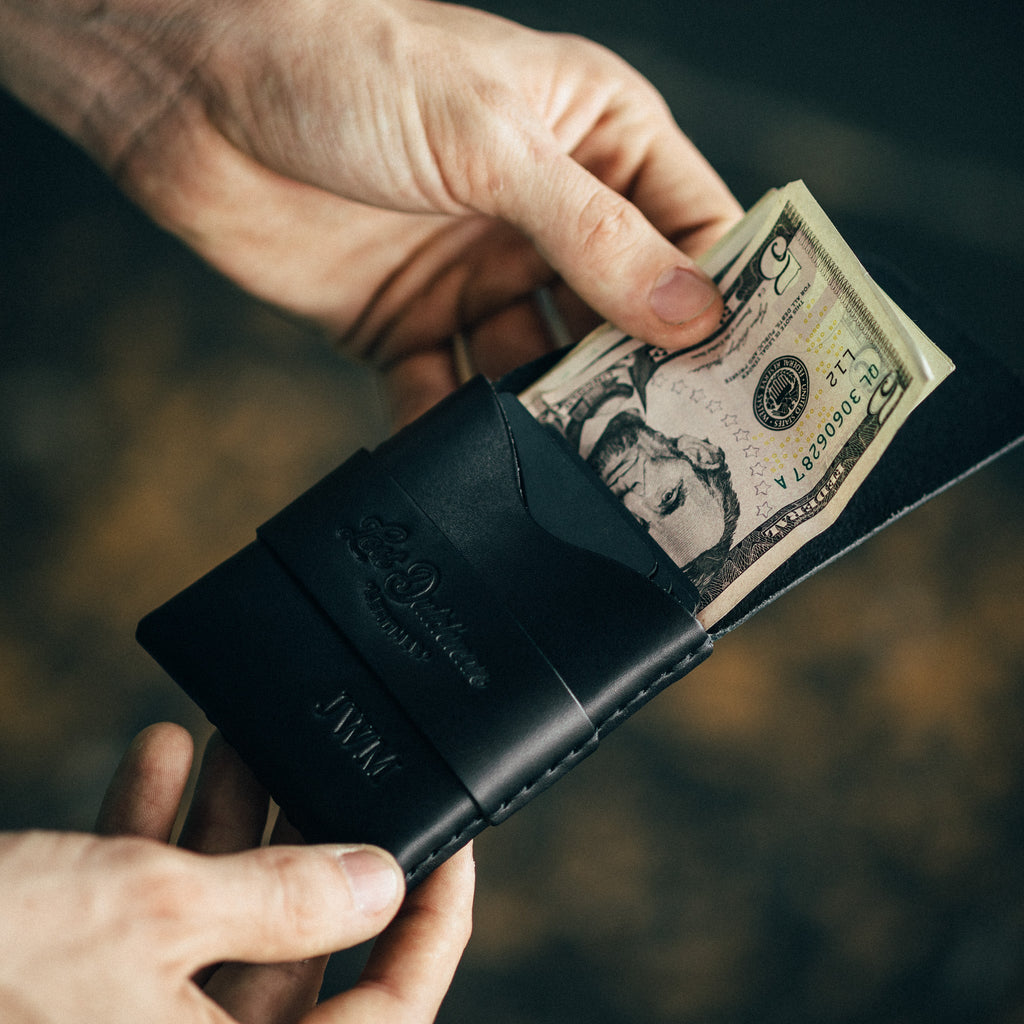 The Big Finn Black Full-Grain Leather Minimalist Card Holder