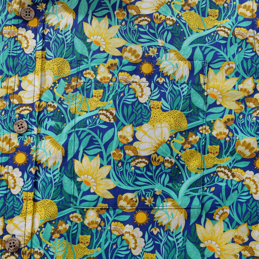 Floral Aloha Button-Down Shirt, Cotton Tropical Print