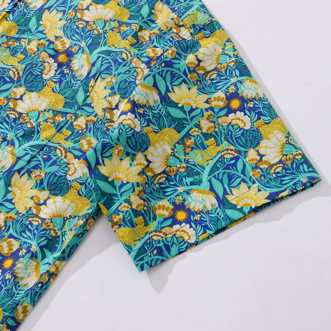 Floral Aloha Button-Down Shirt, Cotton Tropical Print