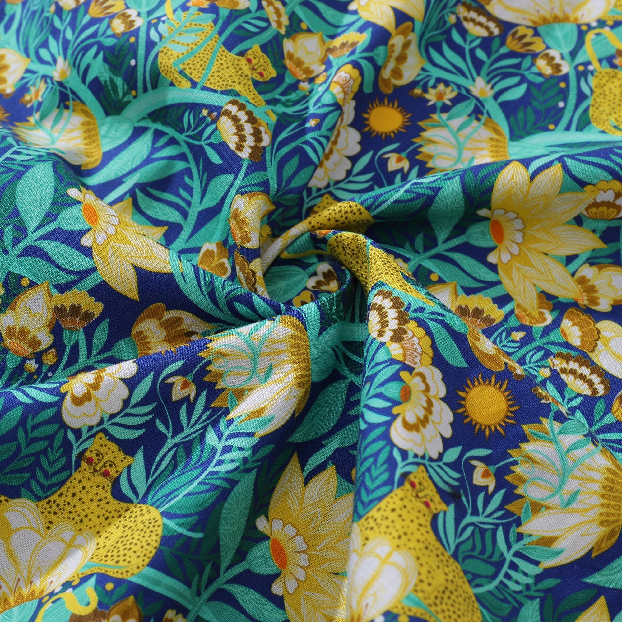 Floral Aloha Button-Down Shirt, Cotton Tropical Print