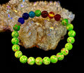 7 Chakra Healing Bracelet with Green Sea Sediment Jasper – Balance, Alignment & Grounding