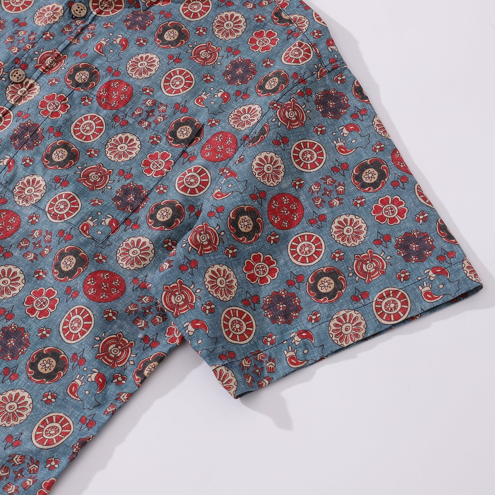 Men's Cotton Hawaiian Shirt with Vintage Rose Waltz Print