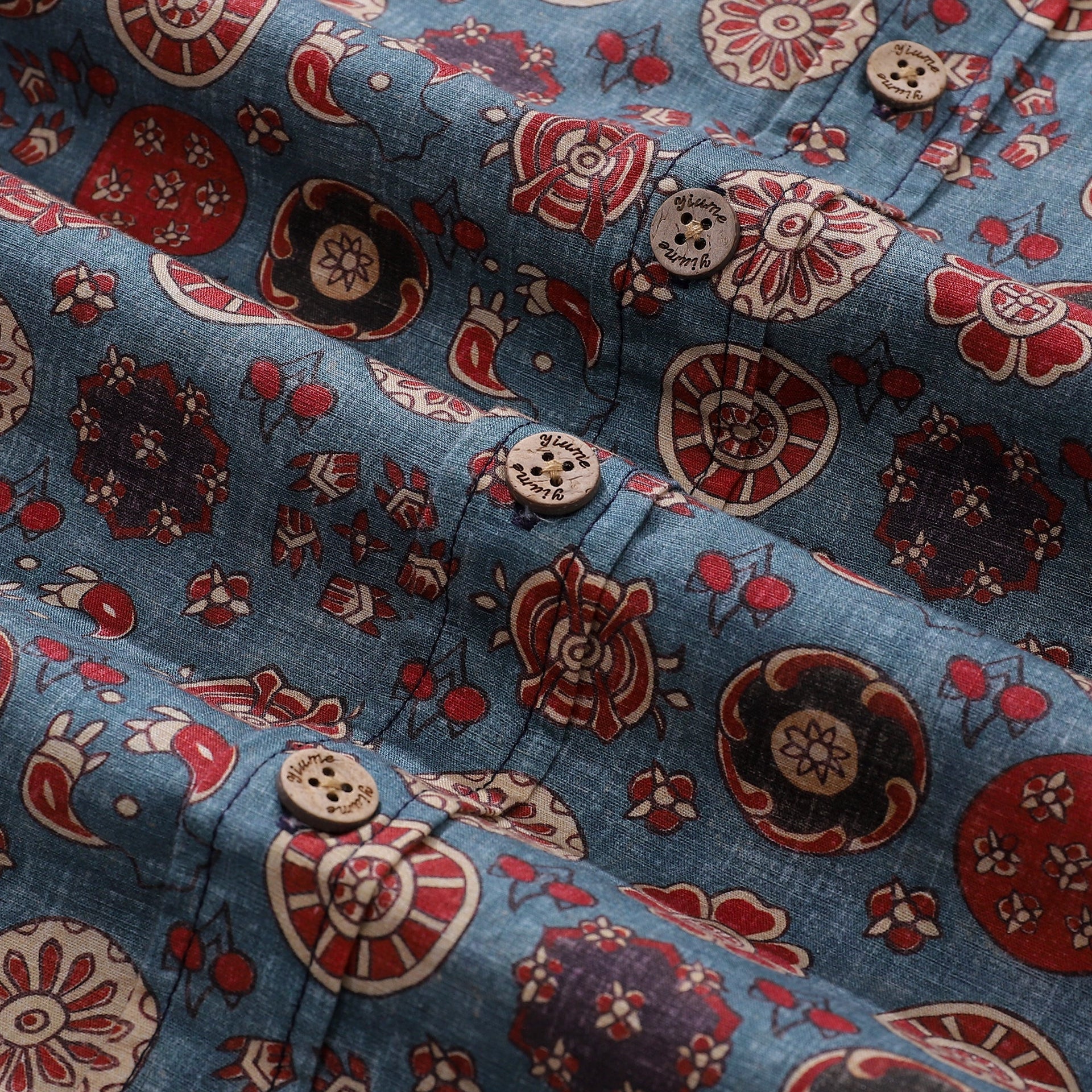 Men's Cotton Hawaiian Shirt with Vintage Rose Waltz Print