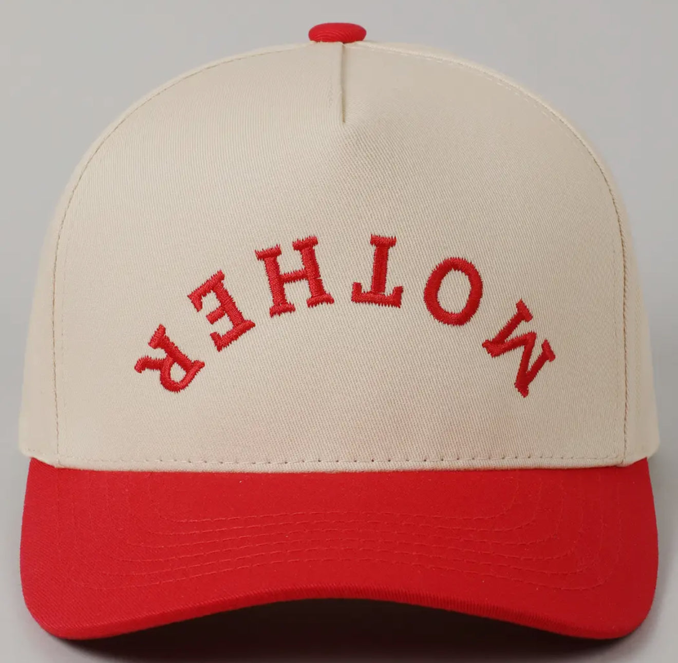 Mother Upside Down Lettering Embroidered 5-Panel Trucker Hat