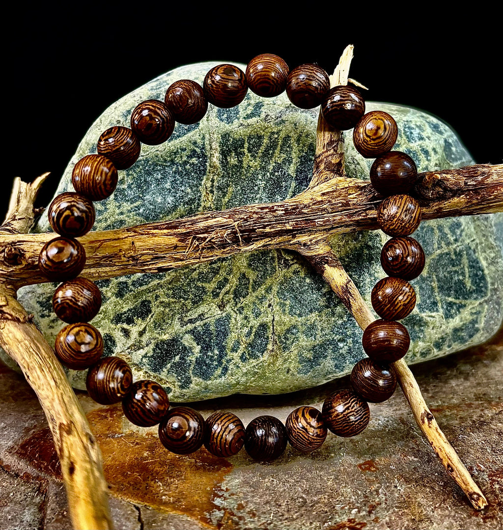 Barely There Wooden Bead Bracelet – Ultra-Lightweight Earth Style for Men (Large Wrists)