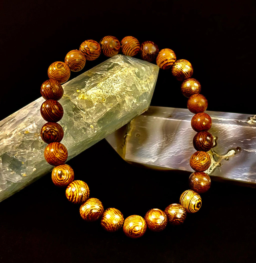 Barely There Wooden Bead Bracelet – Ultra-Lightweight Earth Style for Men (Large Wrists)