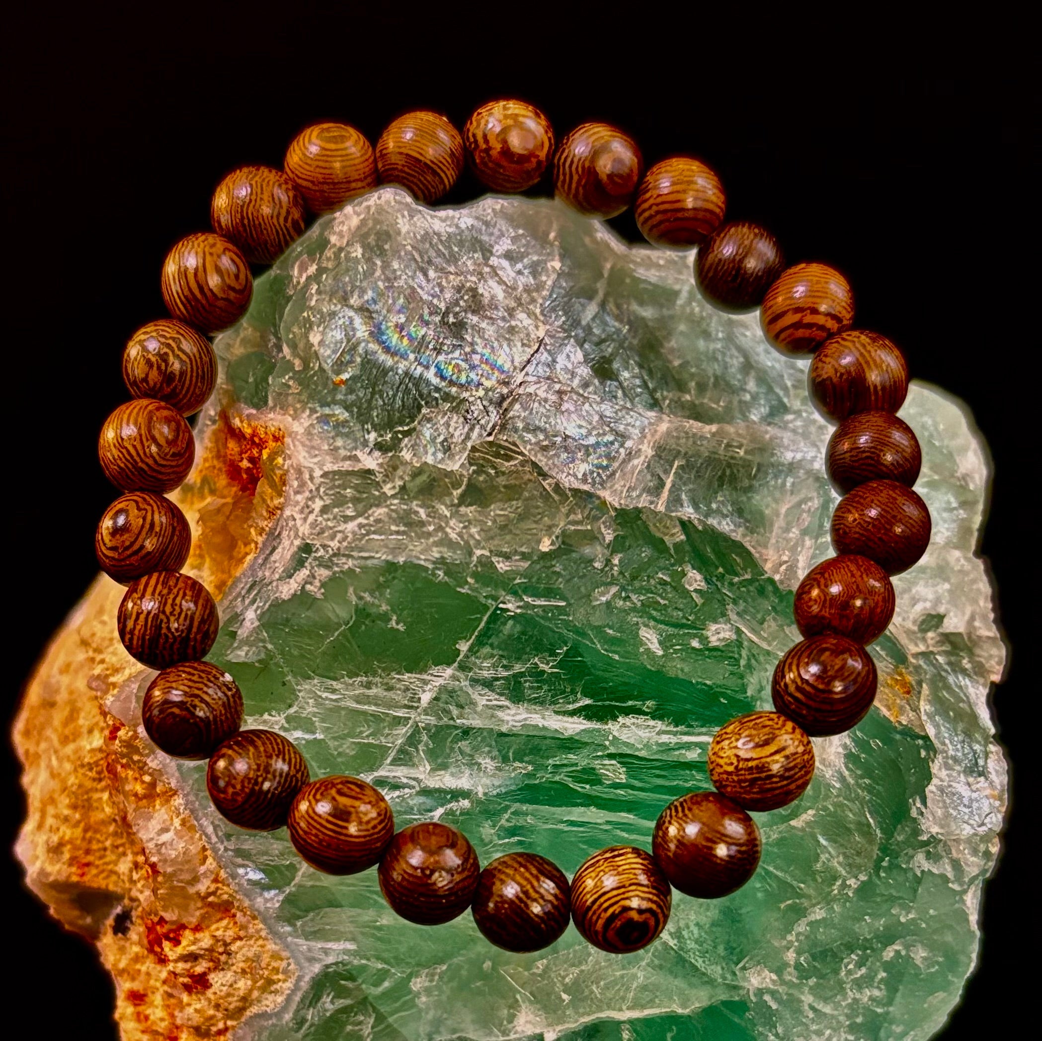 Barely There Wooden Bead Bracelet – Ultra-Lightweight Earth Style for Men (Large Wrists)