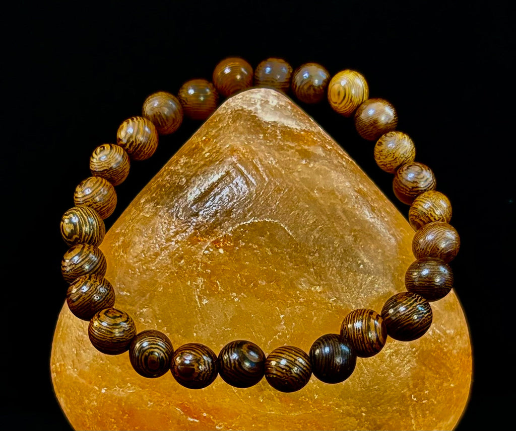 Barely There Wooden Bead Bracelet – Ultra-Lightweight Earth Style for Men (Large Wrists)