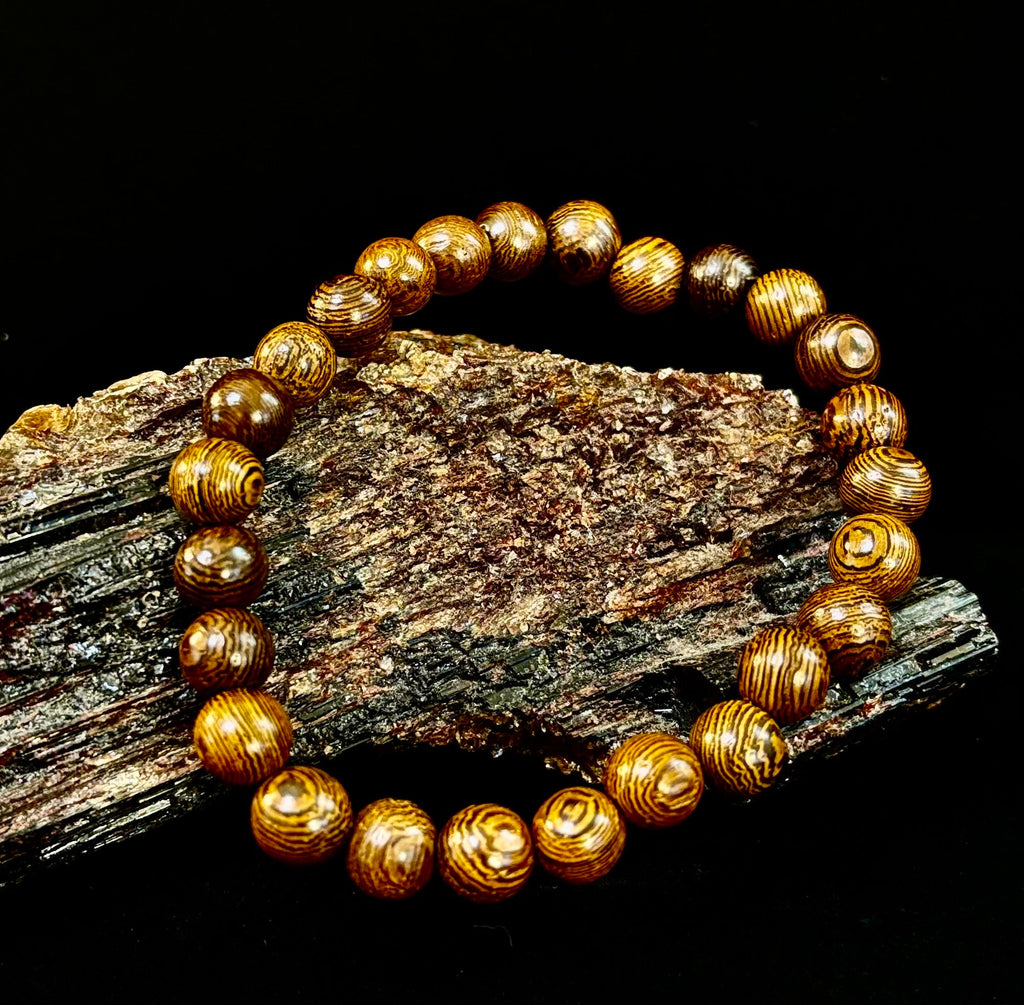 Barely There Wooden Bead Bracelet – Ultra-Lightweight Earth Style for Men (Large Wrists)