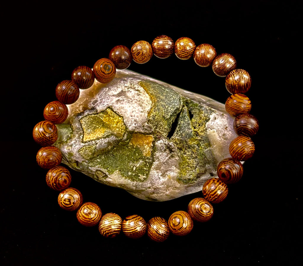 Barely There Wooden Bead Bracelet – Ultra-Lightweight Earth Style for Men (Large Wrists)