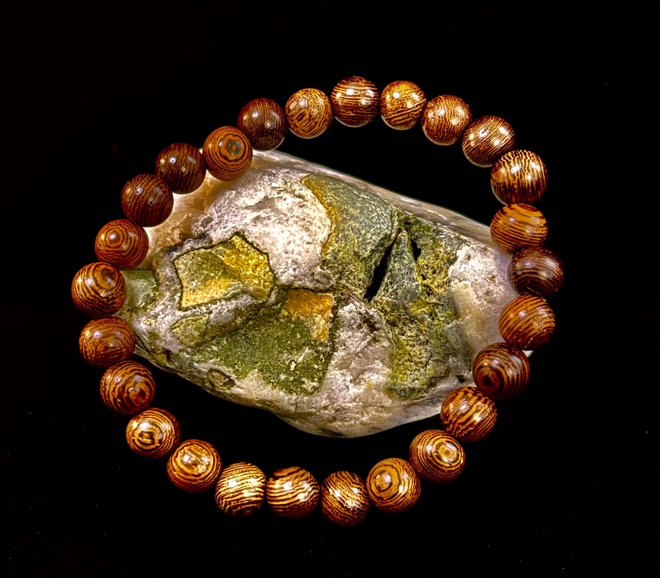 Barely There Wooden Bead Bracelet – Ultra-Lightweight Earth Style for Men (Large Wrists)