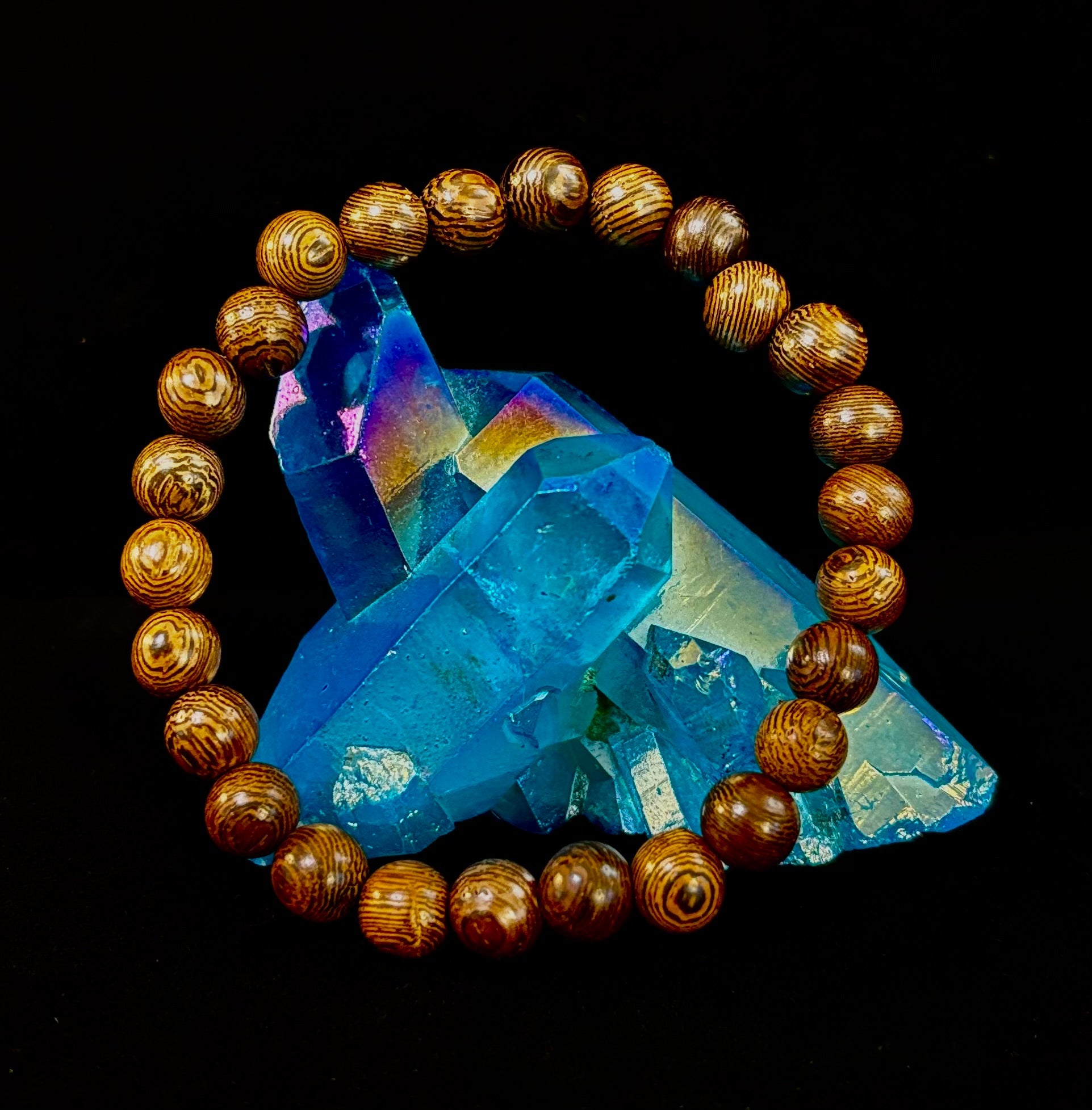 Barely There Wooden Bead Bracelet – Ultra-Lightweight Earth Style for Men (Large Wrists)