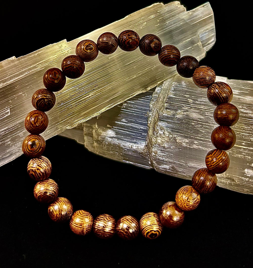 Barely There Wooden Bead Bracelet – Ultra-Lightweight Earth Style for Men (Large Wrists)