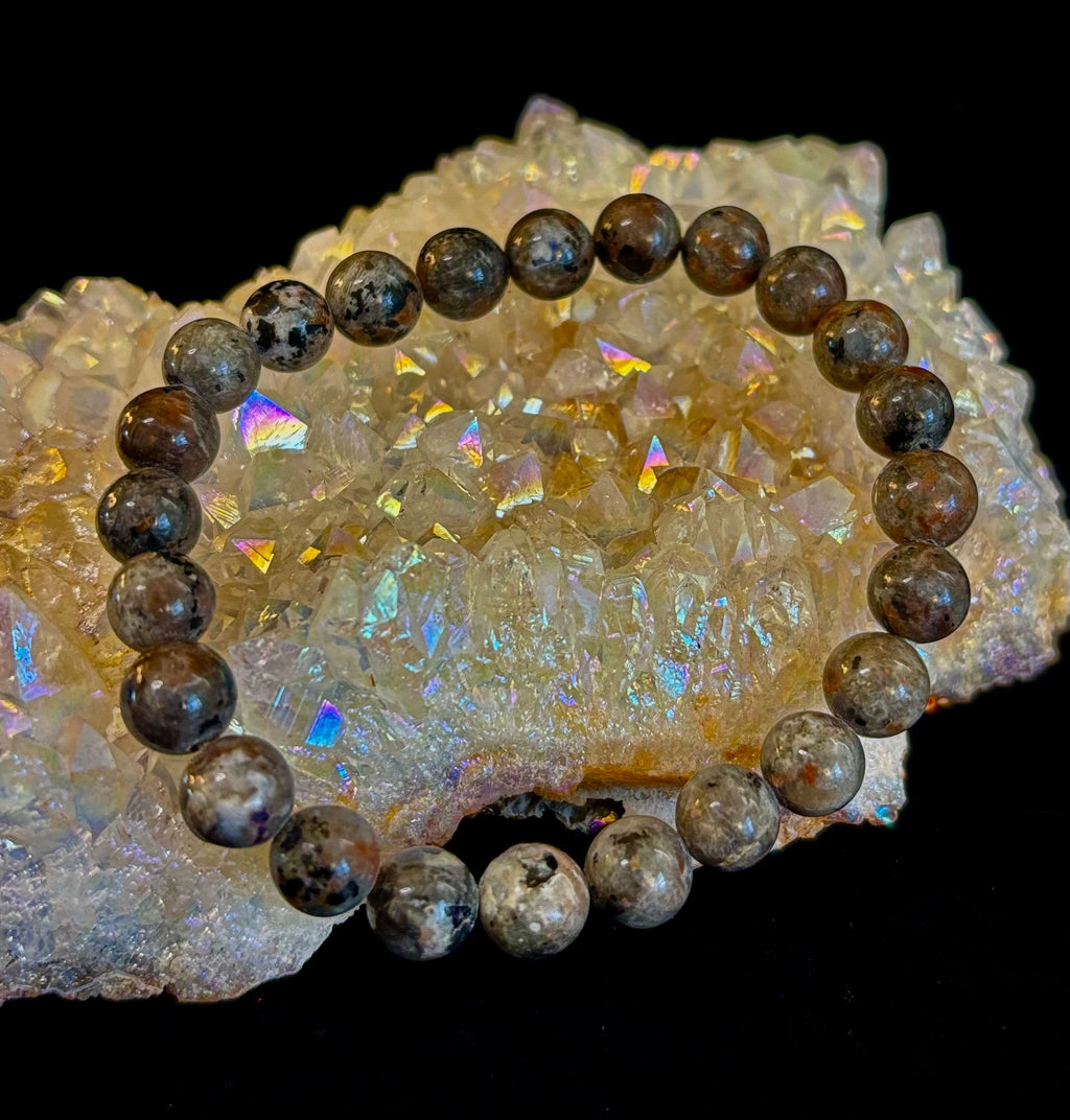 Yooperlite Grounding Bracelet – Natural UV Reactive Stone, 8mm Beads (Large Wrists)