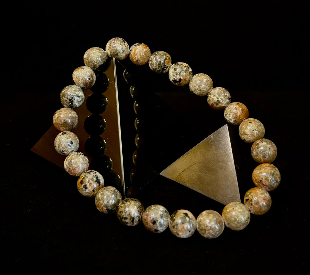 Yooperlite Grounding Bracelet – Natural UV Reactive Stone, 8mm Beads (Large Wrists)