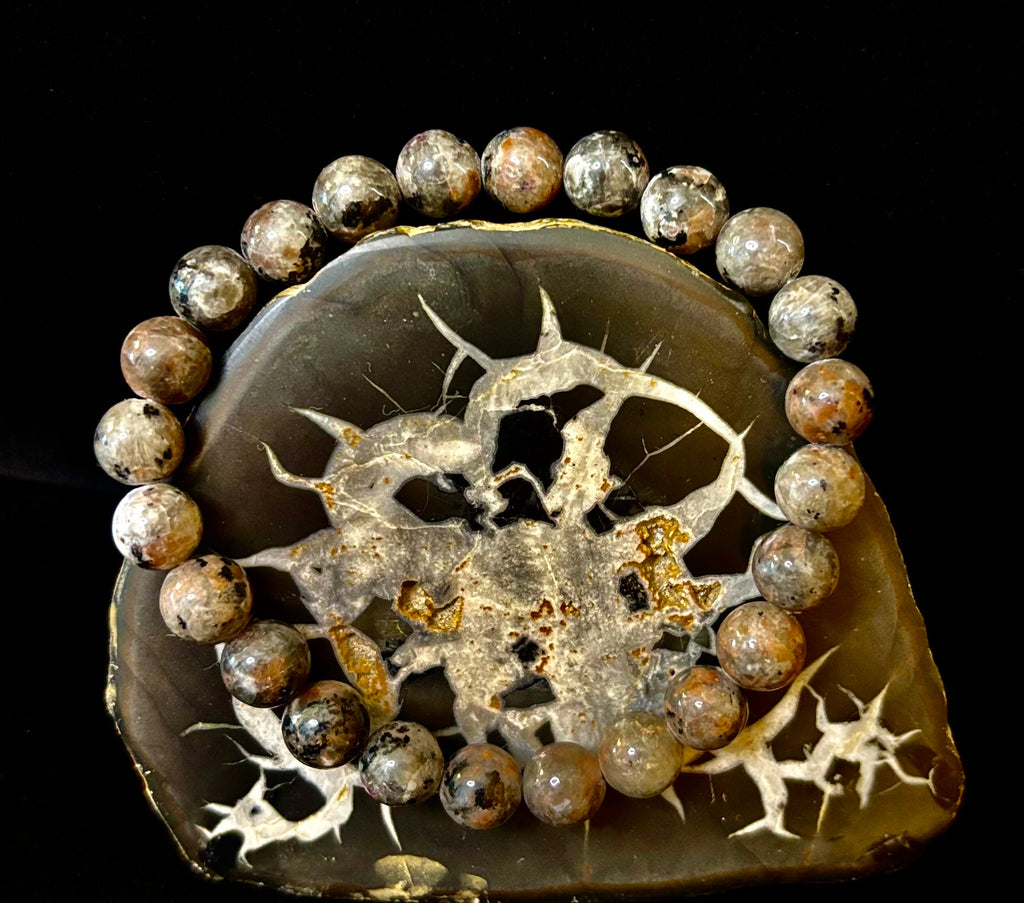 Yooperlite Grounding Bracelet – Natural UV Reactive Stone, 8mm Beads (Large Wrists)