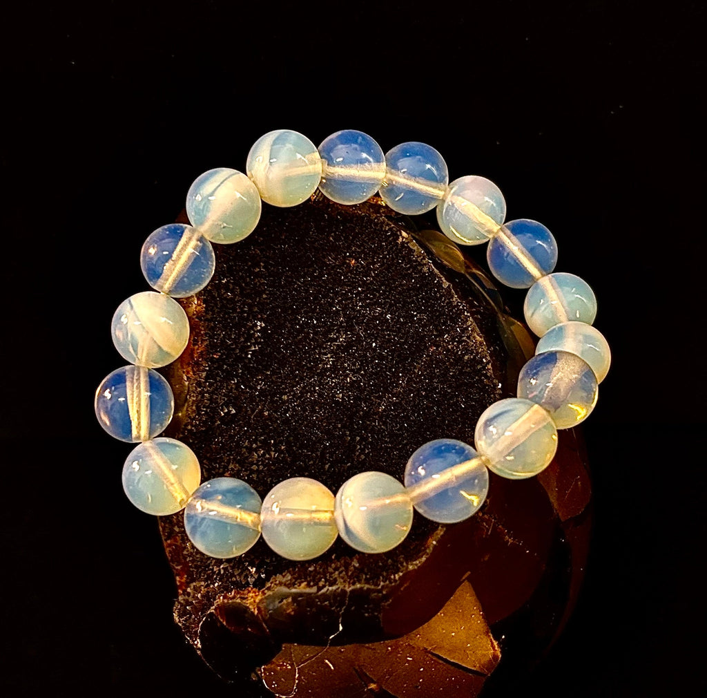 Opalite Healing Bracelet – Spiritual Energy & Inner Peace (8mm or 10mm Beads, Two Wrist Size Options)