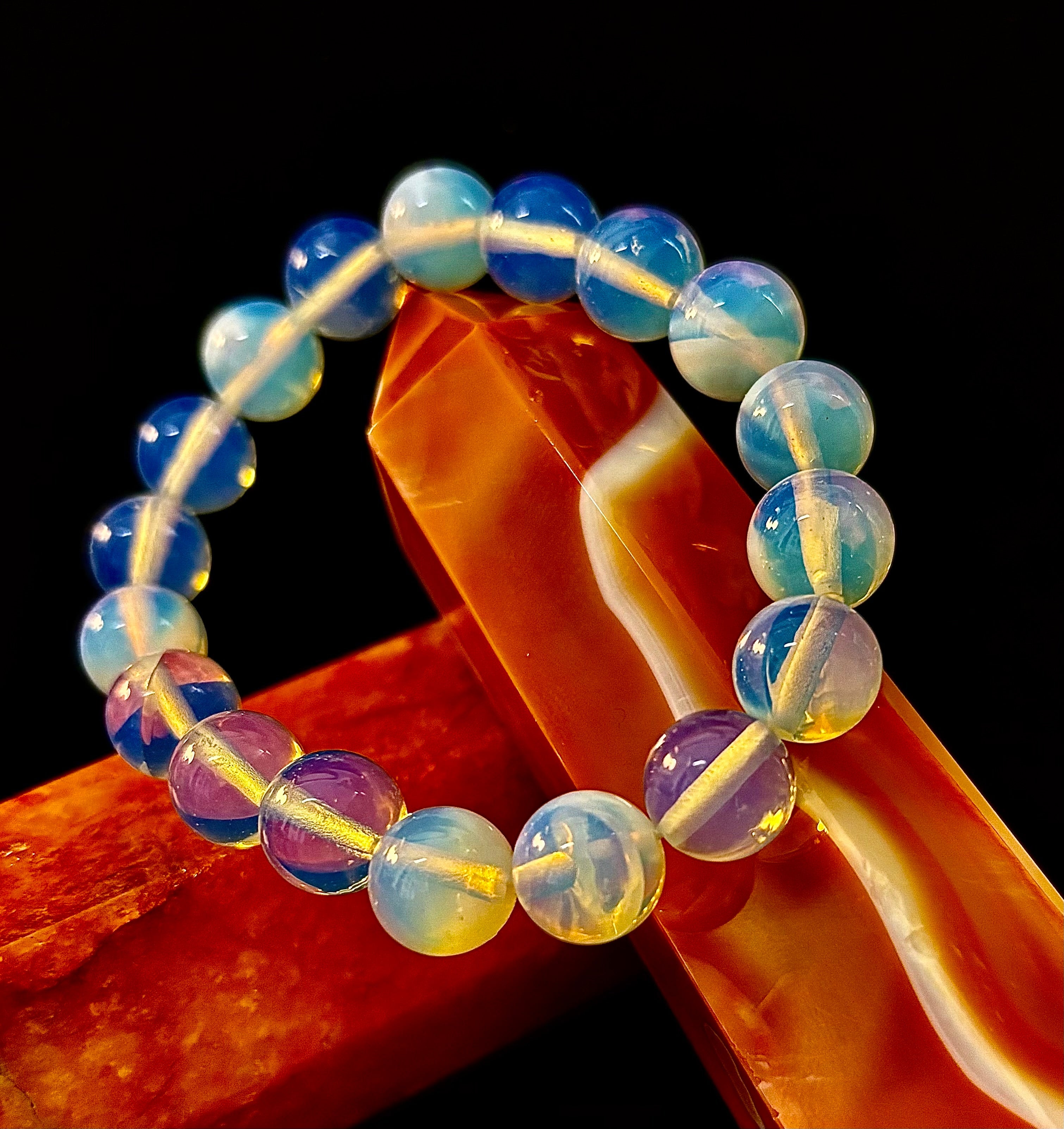 Opalite Healing Bracelet – Spiritual Energy & Inner Peace (8mm or 10mm Beads, Two Wrist Size Options)