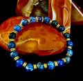 Reiki-Infused ANXIETY SUPPORT Bracelet – Sodalite & Amethyst with Gold Accents