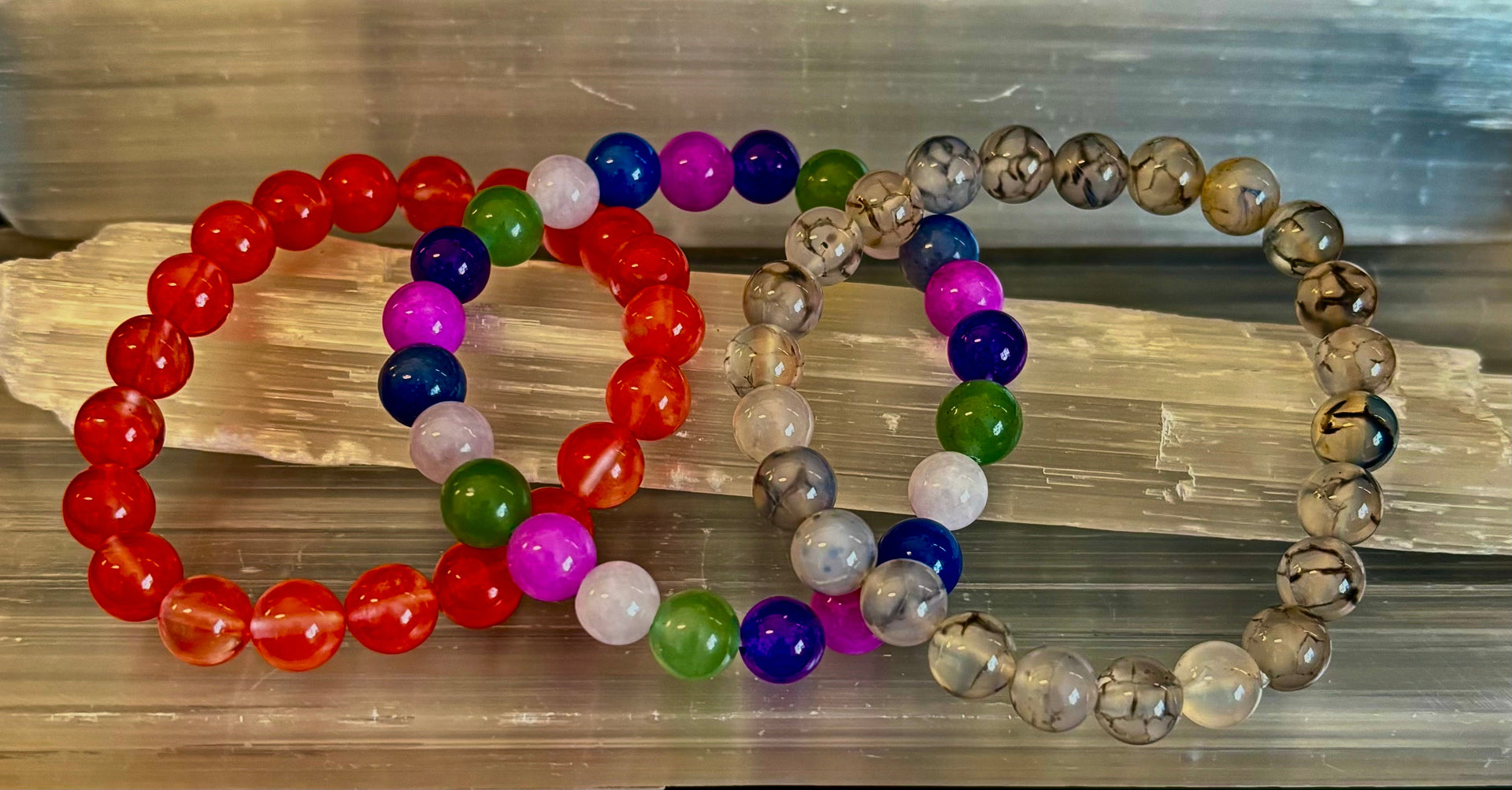 YOLO Limited Series Stacking Bracelet Set of 3 Vibrant Beaded
