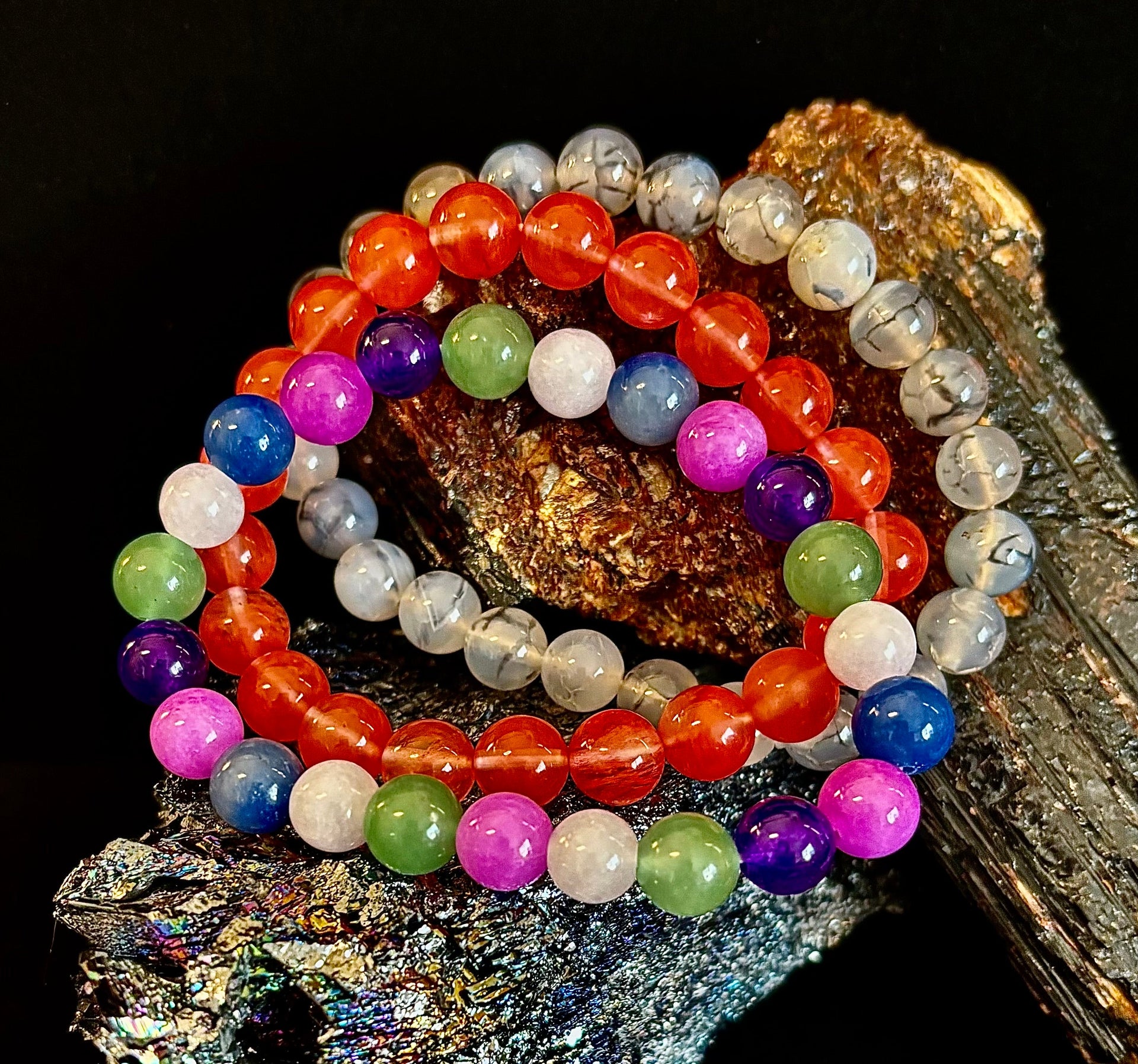 YOLO Limited Series Stacking Bracelet Set of 3 Vibrant Beaded