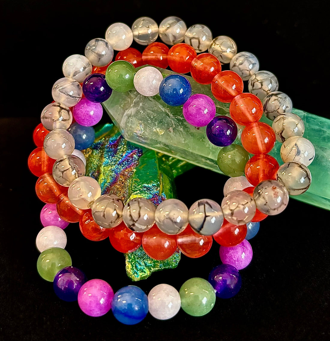 YOLO Limited Series Stacking Bracelet Set of 3 Vibrant Beaded