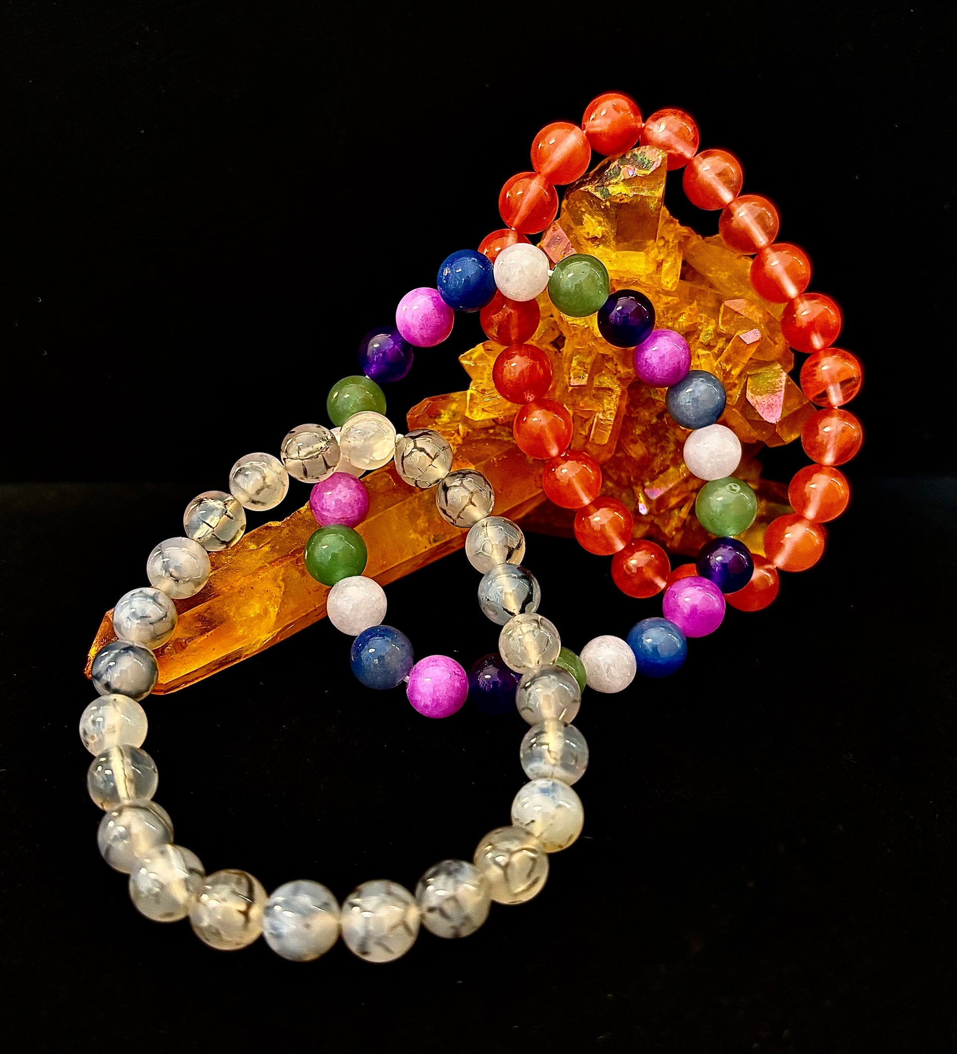 YOLO Limited Series Stacking Bracelet Set of 3 Vibrant Beaded