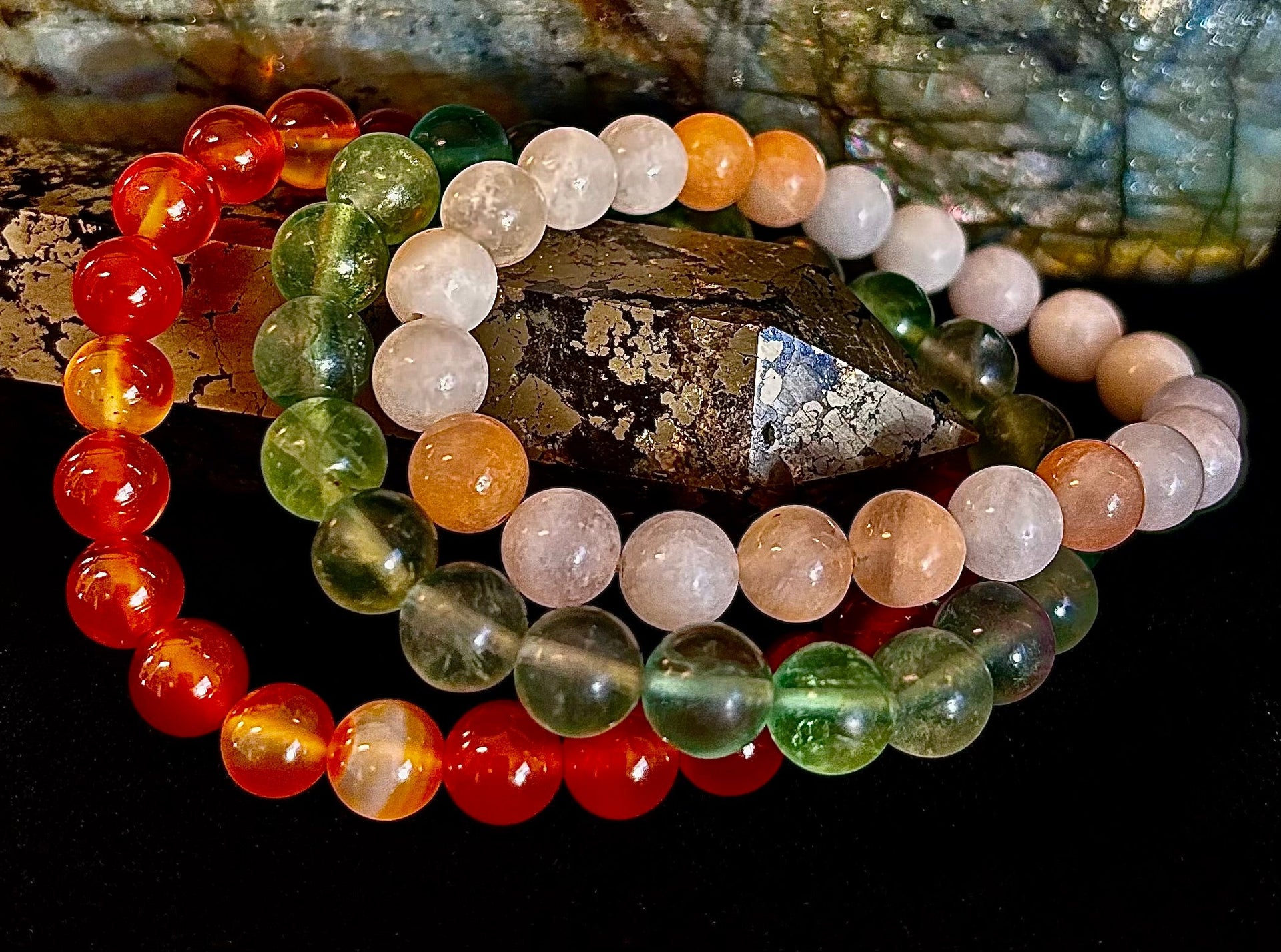 YOLO Limited Series Stacking Bracelet Set of 3 Vibrant Beaded
