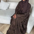 Print satin kaftan abaya
